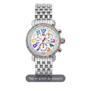 Michele MW03M25A1933 Carousel CSX Semi Precious Stone Bezel Watch